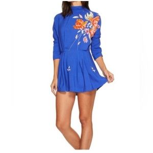 Free People Blue Mini Tunic Dress